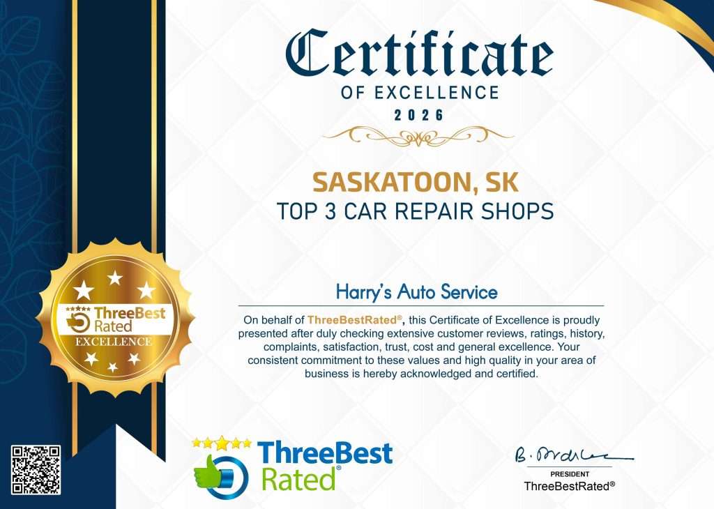 Harry's Auto Service celebrates the achievement with the 2026 Best Auto Repair Certificate
